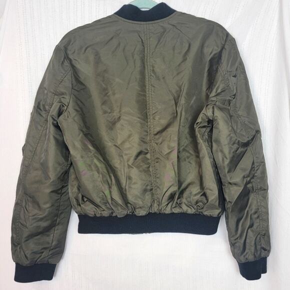 Zara Army Green Oversized Bomber Jacket, Sz XS - Picture 5 of 5